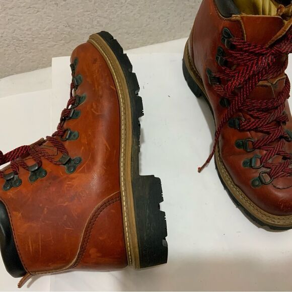 Vibram Boots Womens 6.5 Hiking Climbing Combat Boot Ankle Brown Leather - Picture 14 of 16